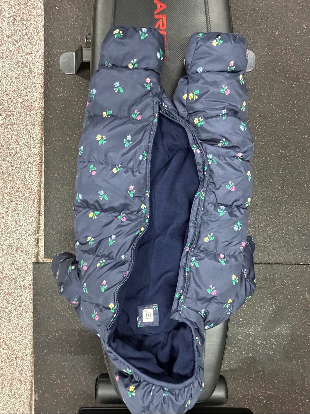 GAP Navy Floral Puffer Hooded One-Piece